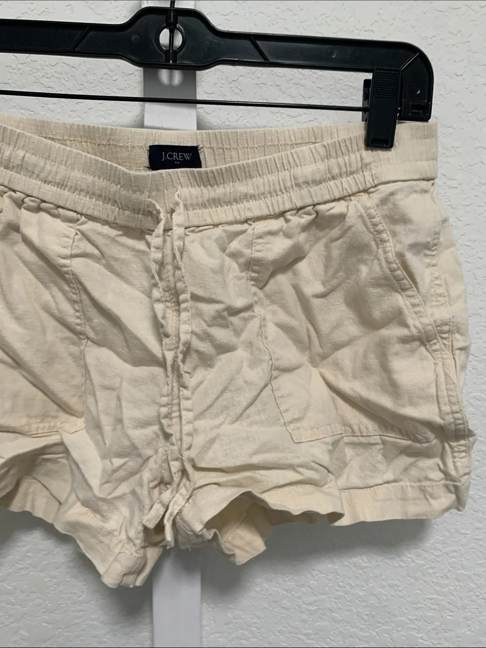 J. Crew Cream Linen Drawstring Casual Women’s Shorts